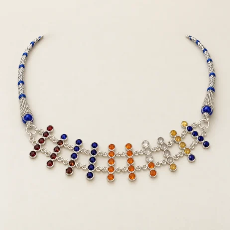 Mixed Colour Vertical Bars Choker