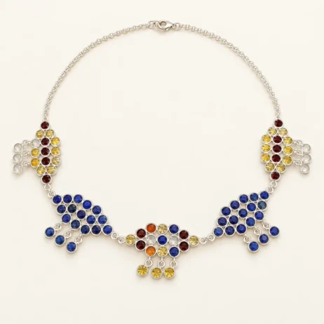 Blue Leaf Mixed Centre Choker