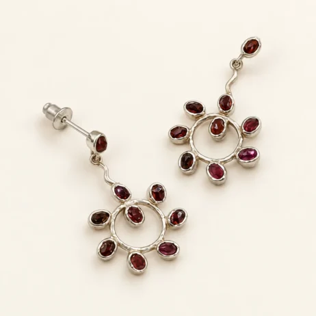 Red Flower Earrings