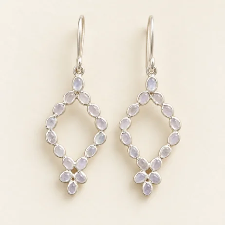 Clear Ornate Open Pear Earrings