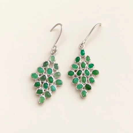 Green Cluster Earrings