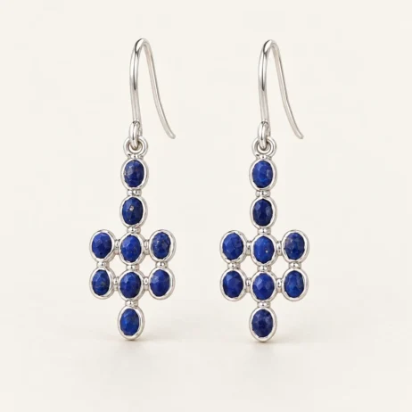 Blue Cluster Earrings