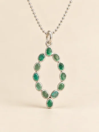 Green Open Pear Pendant