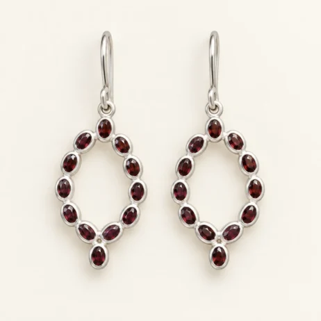 Dark Open Pear Earrings