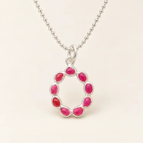 Pink Open Round Pendant