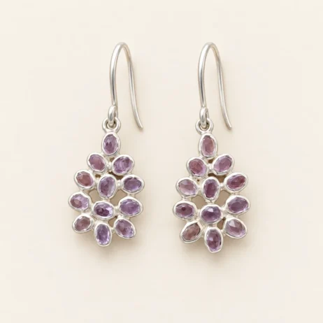 Purple Cluster Earrings