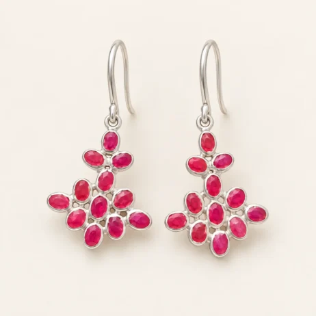 Pink Cluster Earrings