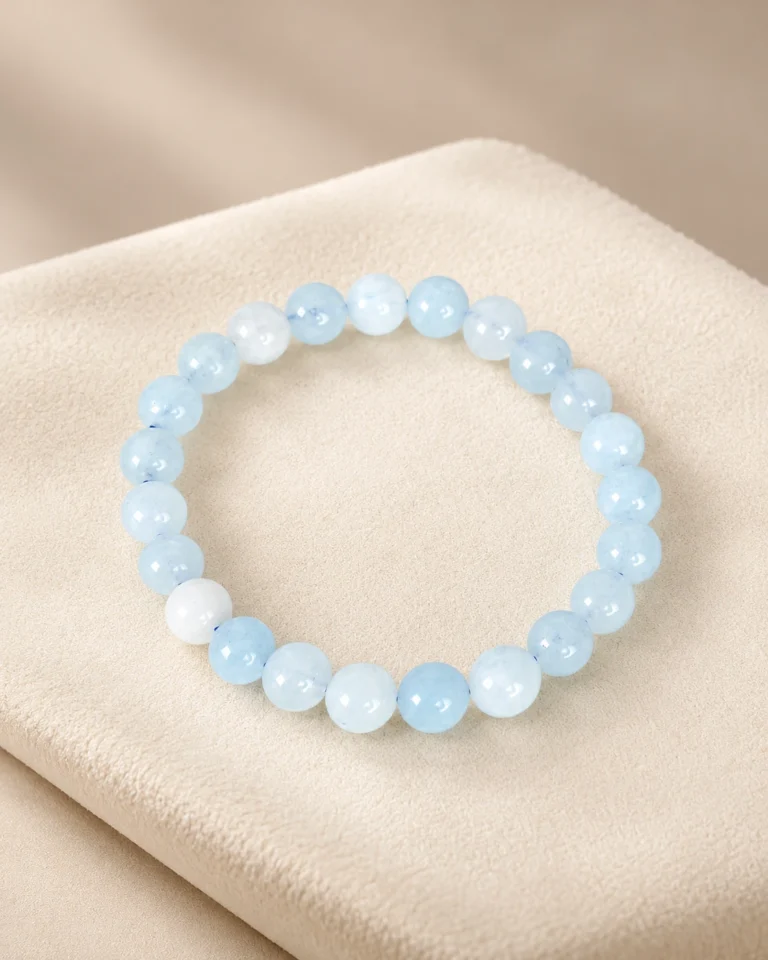 Aquamarine Bead Bracelet