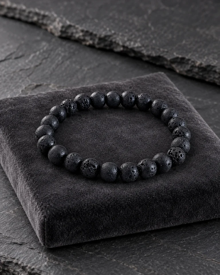 Black Lava Bead Bracelet