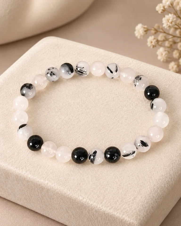 Black Rutile Bead Bracelet