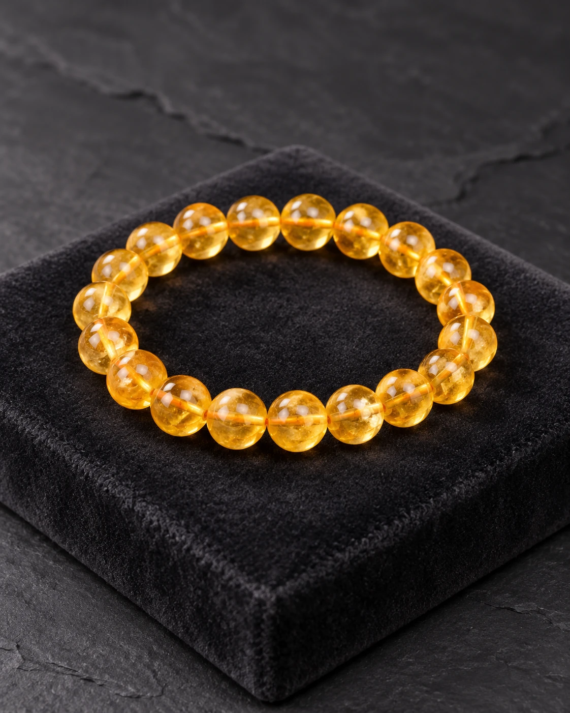 Citrine Bead Bracelet — Luxury studio display