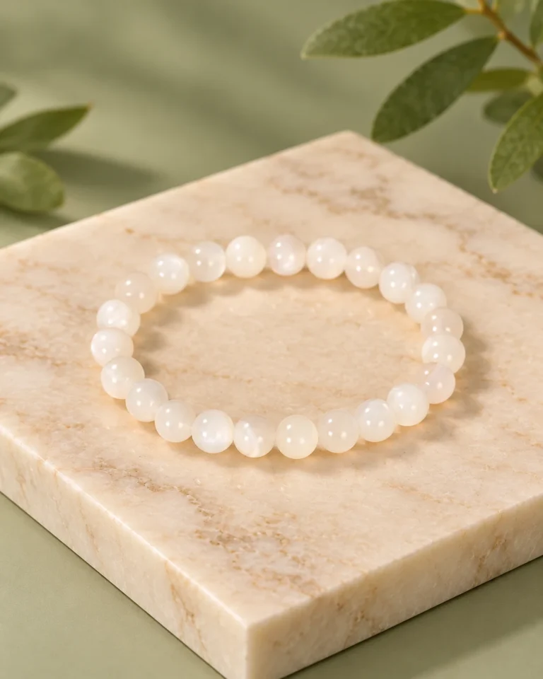 Moonstone Bead Bracelet