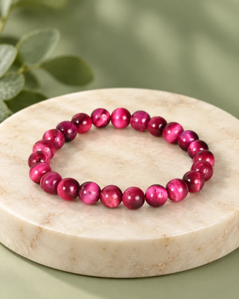 Pink Tiger Eye Bead Bracelet