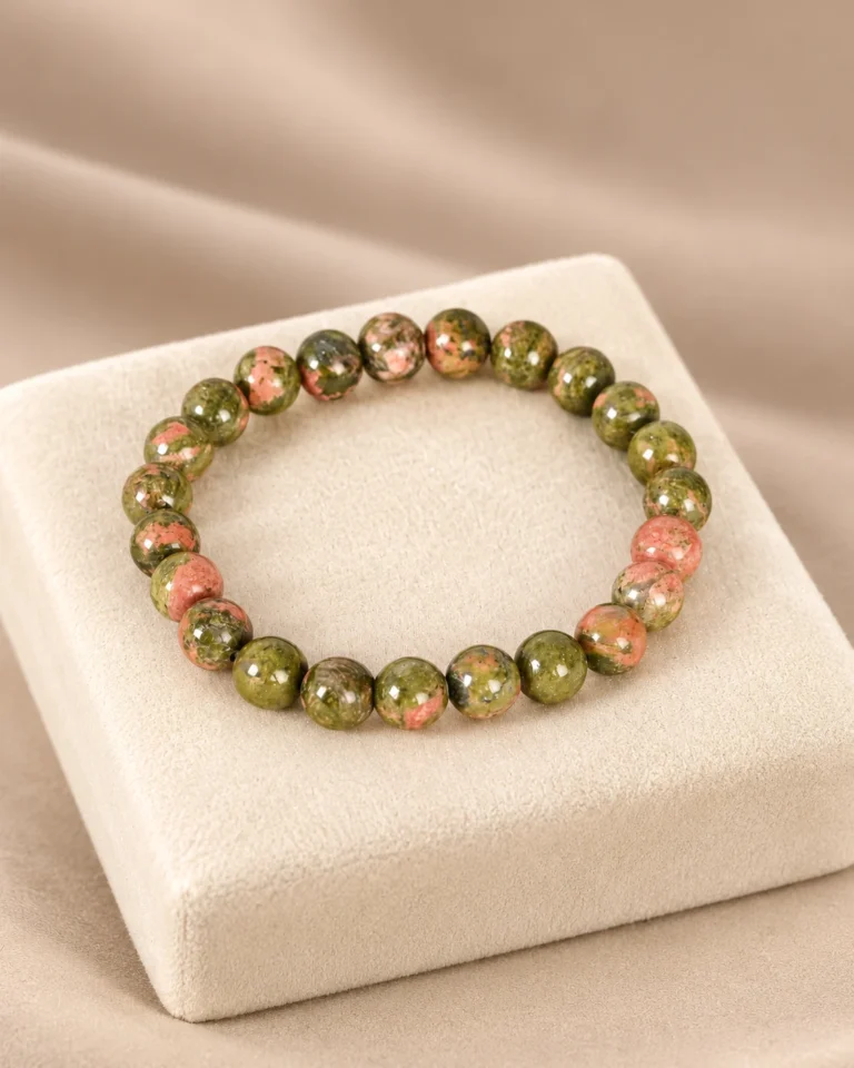 Unakite Bead Bracelet