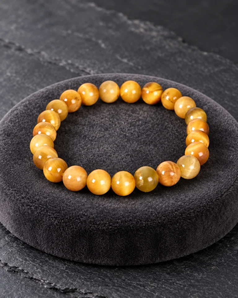 Yellow Cat’s Eye Bead Bracelet