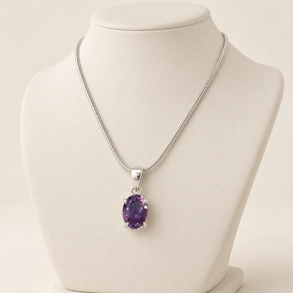 Amethyst Prong Pendant