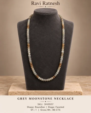 Grey Moonstone Single Hook Necklace