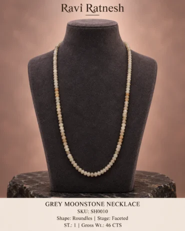 Grey Moonstone Single Hook Necklace