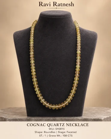 Cognac Quartz Single Hook Necklace