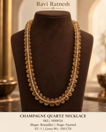 Champagne Quartz Single Hook Necklace
