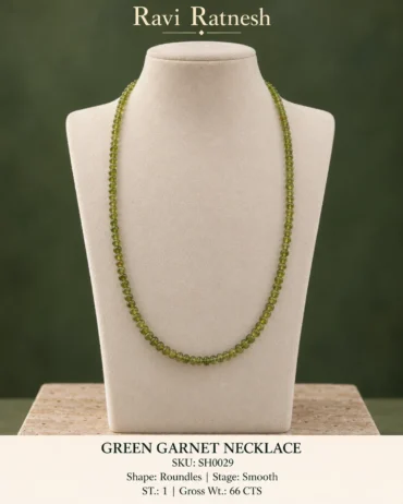Green Garnet Single Hook Necklace