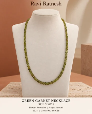 Green Garnet Single Hook Necklace