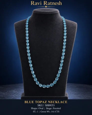 Blue Topaz Single Hook Necklace