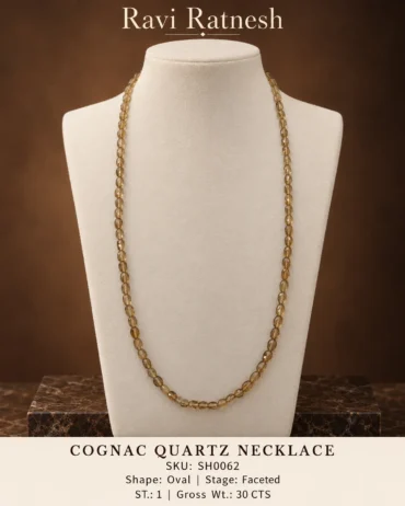 Cognac Quartz Single Hook Necklace