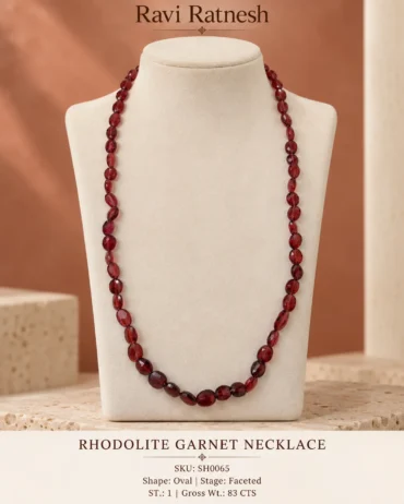 Rhodolite Garnet Single Hook Necklace SH0065 — studio product photograph