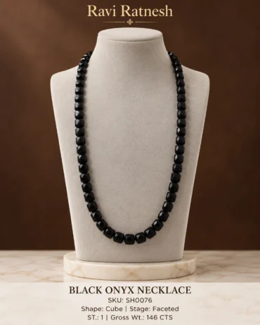 Black Onyx Single Hook Necklace SH0076 — studio product photograph