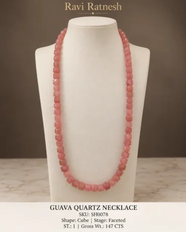 Guava Quartz Single Hook Necklace SH0078 — studio product photograph
