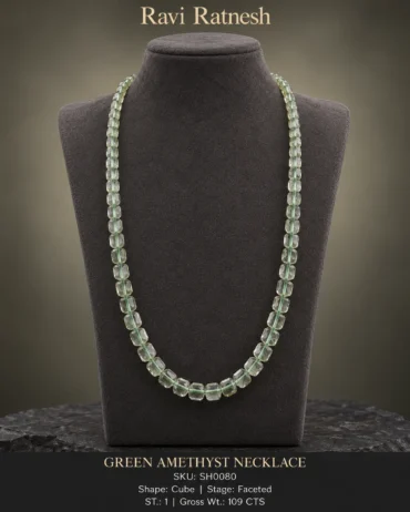 Green Amethyst Single Hook Necklace SH0080 — studio product photograph
