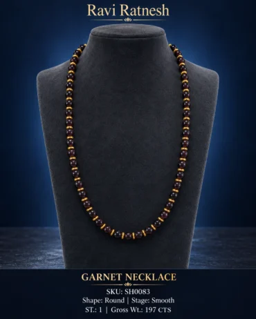 Garnet Single Hook Necklace SH0083 — studio product photograph