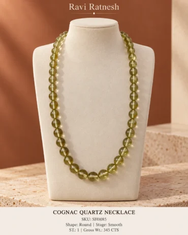 Cognac Quartz Single Hook Necklace SH0085 — studio product photograph