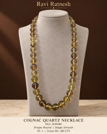 Cognac Quartz Single Hook Necklace SH0086 — studio product photograph