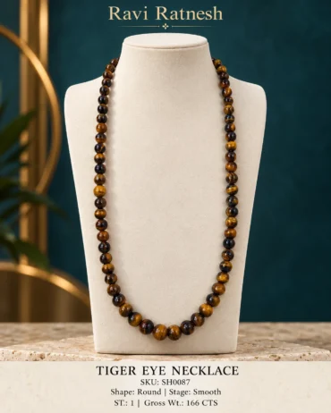 Tiger Eye Single Hook Necklace SH0087 — studio product photograph