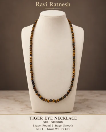 Tiger Eye Single Hook Necklace SH0088 — studio product photograph
