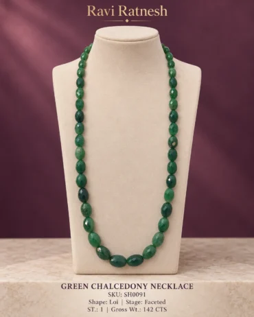Green Chalcedony Single Hook Necklace SH0091 — studio product photograph
