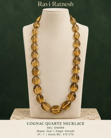 Cognac Quartz Single Hook Necklace SH0099 — studio product photograph