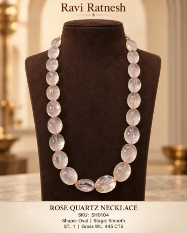 Rose Quartz Single Hook Necklace SH0104 — studio product photograph