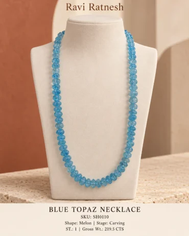 Blue Topaz Single Hook Necklace
