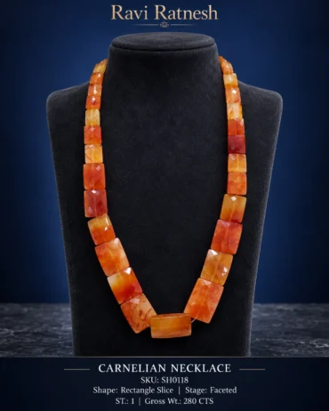 Carnelian Single Hook Necklace SH0118 — studio product photograph