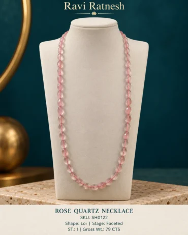 Rose Quartz Single Hook Necklace SH0122 — studio product photograph