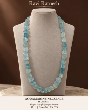 Aquamarine Single Hook Necklace SH0131 — studio product photograph