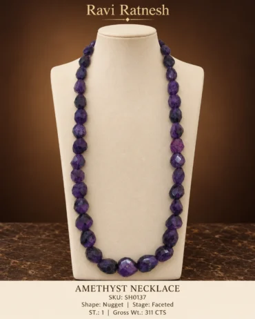 Amethyst Single Hook Necklace SH0137 — studio product photograph