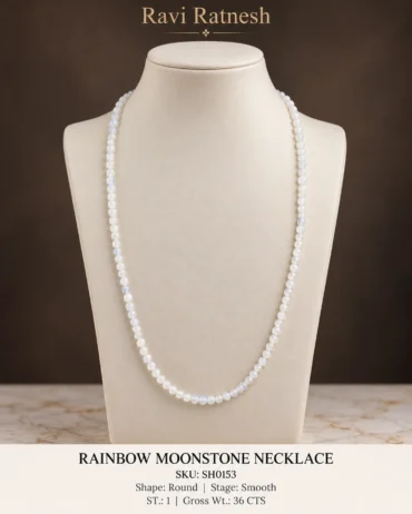 Rainbow Moonstone Single Hook Necklace SH0153 — studio product photograph