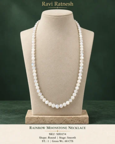 Rainbow Moonstone Single Hook Necklace SH0154 — studio product photograph