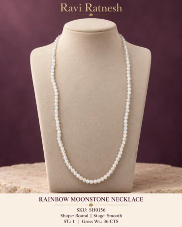 Rainbow Moonstone Single Hook Necklace SH0156 — studio product photograph