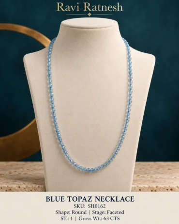 Blue Topaz Single Hook Necklace SH0162 — studio product photograph