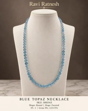 Blue Topaz Single Hook Necklace SH0163 — studio product photograph